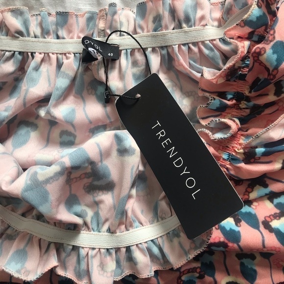 Coastal Cowgirl Trendyol Ruffle Maxi Dress Vacation Ready Flowy 40 Boho Chic - Picture 7 of 8